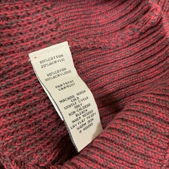 Red Head Brand Co Maroon Quarter Zip Chunky Knit Pullover Sweater Cotton Blend M - Picture 4 of 4